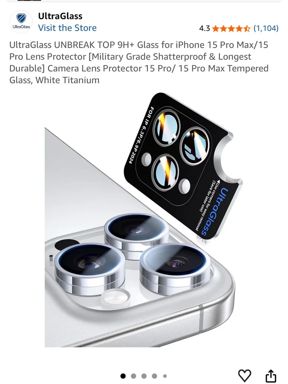 UltraGlass UNBREAK TOP 9H+ Glass for iPhone 15 Pro Max/15